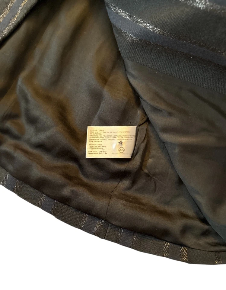 Blazer a medida AG Adriano Goldschmied para mujer Keats chaqueta de metal bronce pequeña Foto 3 de 4