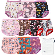 10 Packs High Waist Potty Training Underwear for Girls Double Absorption Potty T