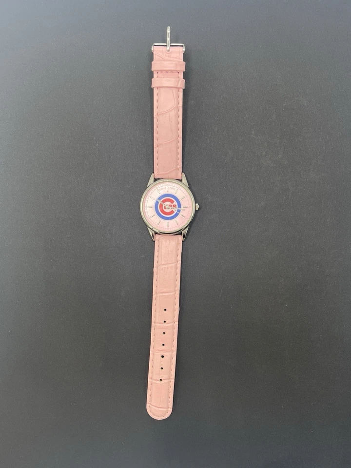 Chicago Cubs MLB Ladies Pink Game Time Watch - Wristwatch With New Battery - Image 2 of 4
