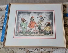 Curt Frankenstein Signed The Hunters Imp. 3375 Hand Colored Etching W Framed Curt Frankenstein Signed The Hunters Imp. 3375 Hand Colored Etching W Framed