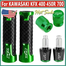 USA CNC Handle Grips Handle Bar End Cap Tire Valve For KAWASAKI KFX 400 450R 700