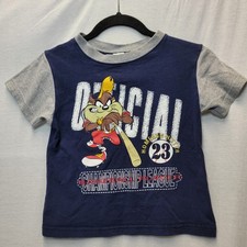 Taz Looney TunesVintage Shirt Youth Baseball VTG Graphic RARE Size 6 90s
