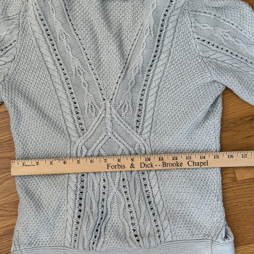 Maglione donna Lauren Ralph Lauren grande grigio cardigan lino maglia cavo $149 - Foto 16 di 20