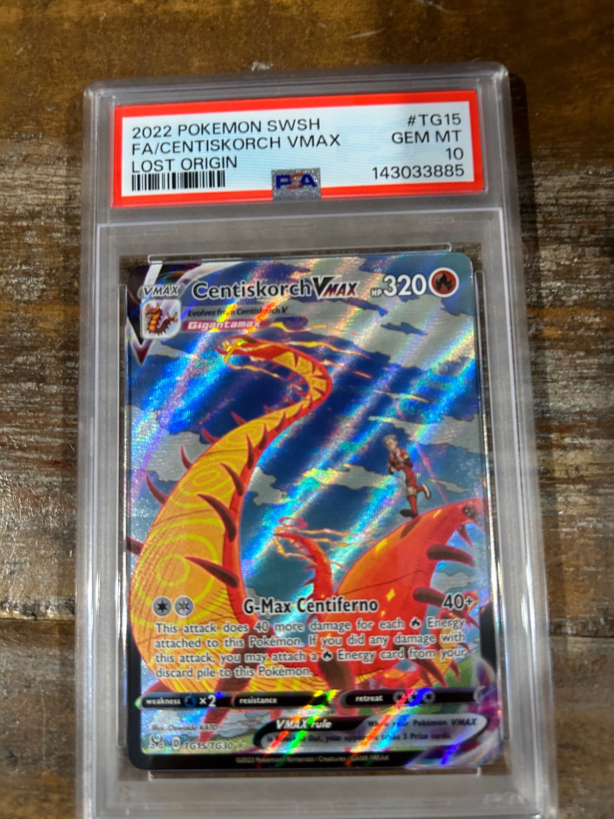 POKEMON 2022 Lost Origin Full Art CENTISKORCH Vmax #TG15 PSA 10 Gem Mint RARE