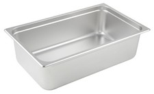 Winco 6-Inch Anti-Jamming Steam Pan, Full, 24-Gauge 6" Deep, Stainless Steel 