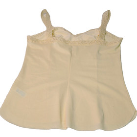 Sz S Olga Nylon Camisole Lace Trim & Straps Ivory Beige Style # 925 Vintage