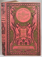 1931 JULES VERNE Vintage Book UN DRAME EN LIVONE Pink & Gilt Art Nouveau Book