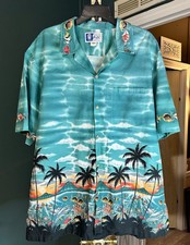 vintage 90s RJC BEACH OCEAN SUNSET HAWAIIAN Shirt 2XLARGE surf