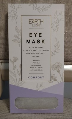 Earth Luxe Therapeutic Natural Clay & Charcoal Beads Cold or Hot Plush Eye Mask 