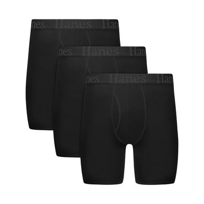 Hanes  Moves X-Temp  Men's 3-Pack Boxer Briefs ''Total Support Pouch~ 6'' Inseam''