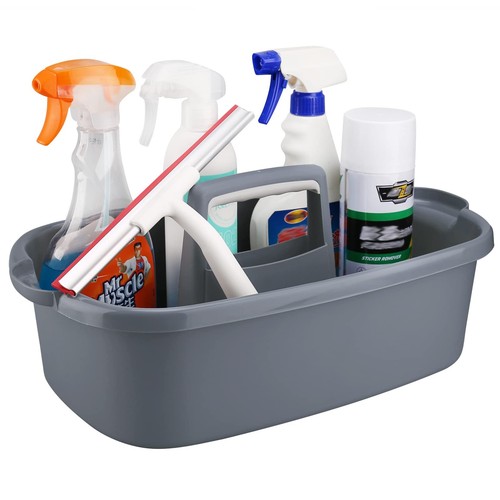 Cleaning Supplies Caddy, Household Tools Organizer with Handle, Large Plastic...