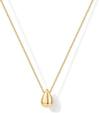 PAVOI 14K Gold Plated Dainty Pear Pendant Necklace for Women Tear Pendant Neck