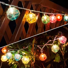 Nautical Fish Float String Lights Set of 10 LED Ball Nautical Float Lights