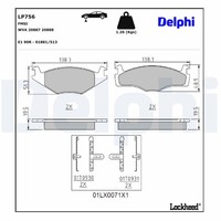 Delphi Bremsbelagsatz Scheibenbremse LP756 FüR Seat Vw 86C Passat Ibiza Polo 80