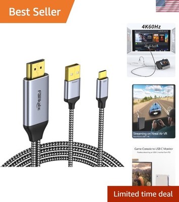 Stylish 10FT Braided HDMI to USB C Cable - Connect Your Devices with Ease