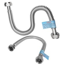 2 PACK Plus 1 inch Flexible Water Line, Water Heater Hose 1"FIP x 1" FIP x 24...