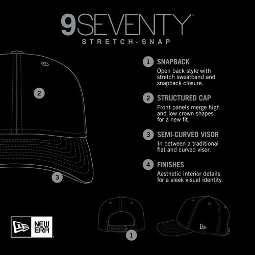 Men's New Era Red Los Angeles Angels Labeled 9SEVENTY Stretch-Snap Adjustable - 第 5/5 張圖片