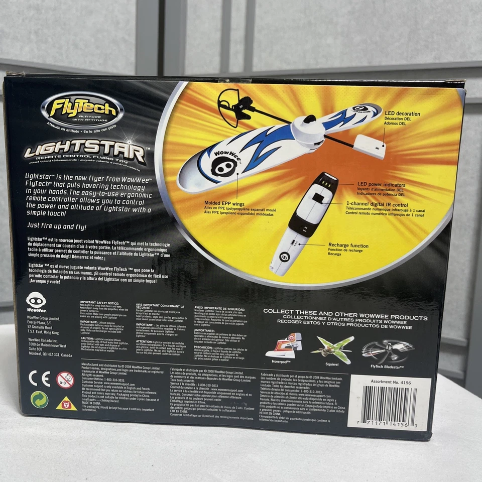 FlyTech LIGHTSTAR Remote Control Flying Toy-New In Box - WowWee Toys - Image 2 of 4