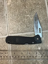 SOG AutoClip Large Folding Knife, 3.5” Plain Edge, Lockback, Good but read descr