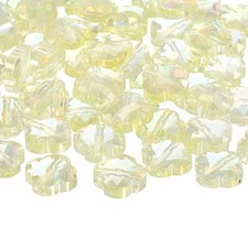 30 Pcs Transparent Shamrock Beads Jewelry Bracelet Making Supplies, Yellow