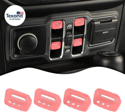 4PCS Window Switch Button Cover Trim Interior Accessories for Jeep Wrangler JL J