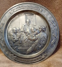 Zinn Wandteller, Sehr Selten    1847 Eduard von Grützner 1925. Rein-Zinn. B.M.F.