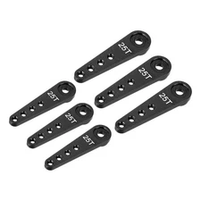 6 Pcs Aluminum Servo Horn Long 25T Steering Arm 37mm Length Black