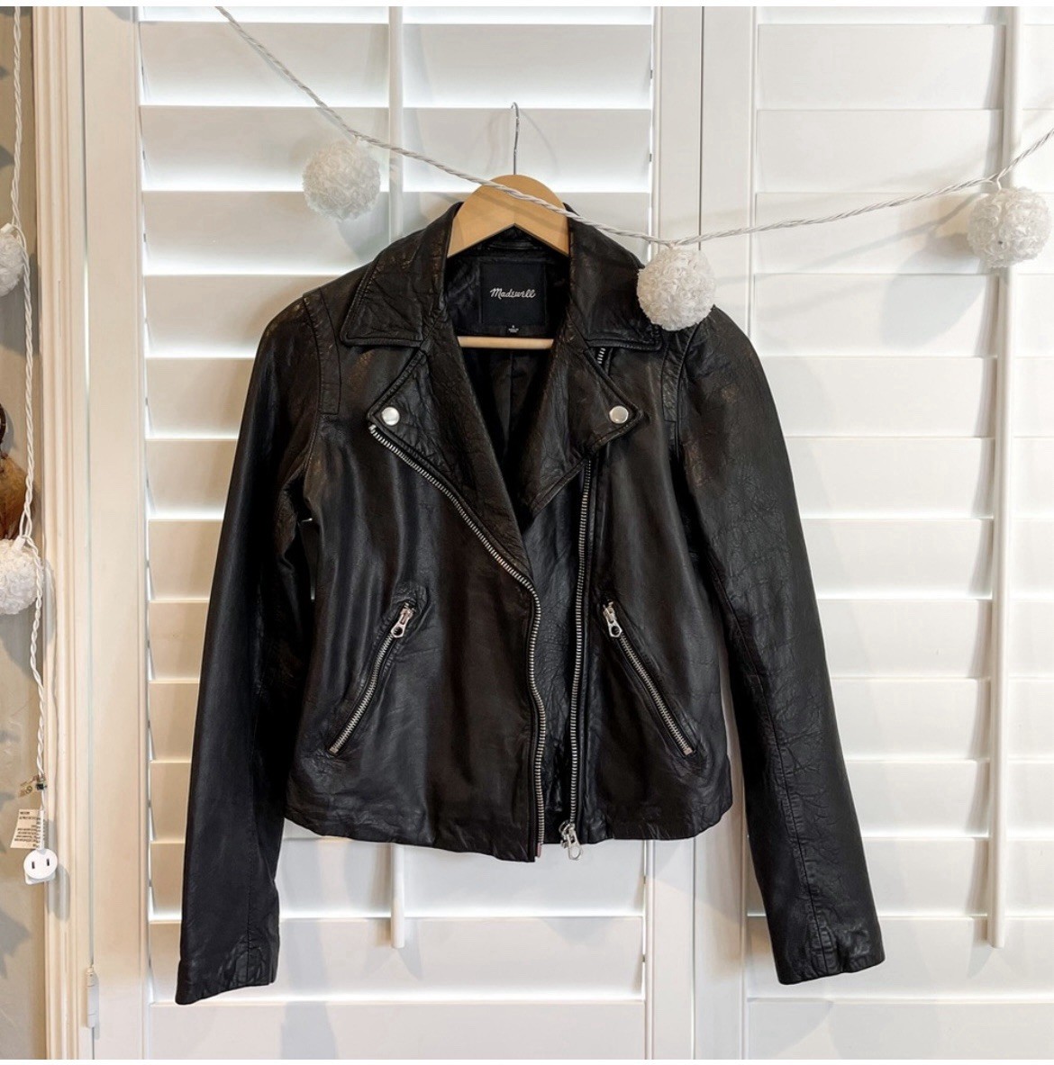 Madewell Female Genuine Leather Jacket - Black - Small