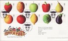 GB Stamps First Day Cover Fun Fruit and Vegetables, sticker SHS Face & hat 2003