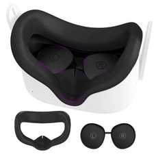 Silicone Face Pad Cover + Lens Protectors for Meta Quest 2 VR Accessories Set