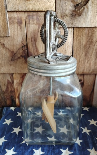Antique DAZEY BUTTER CHURN #60 Great Size For Display! Farmhouse Primitive - Picture 5 of 7