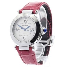 CARTIER PASHA DE CARTIER WSPA0012 35mm SS Leather Automatic Silver Dial #C336 2
