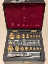 Vintage Ohaus 5601 Combination Apothecary & Metric Weight Set - Complete Brass