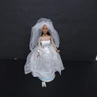 Vintage Mattel Barbie Blushing Bride Doll African American Wedding W Stand
