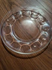 Vintage 11" Pyrex Sculptured Ovenware Clear Glass Plate Rolled Lip Thick Heavy