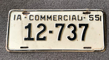 RARE 1955 IOWA COMMERCIAL LICENSE PLATE ALL ORIGINAL PAINT WITH WEAR