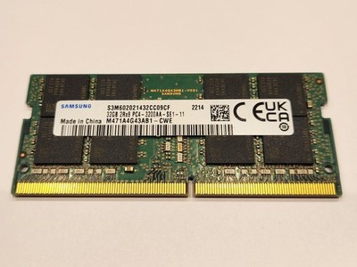 Samsung 32GB DDR4 3200MHz SO-DIMM 2Rx8 Laptop RAM M471A4G43AB1-CWE