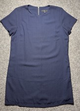 Lulus Sheath Navy Blue Casual Dress Sleeveless Lined Back Zip Women Sz L