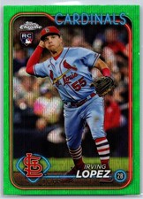 2024 Topps Chrome Baseball Irving Lopez Green Wave Refractor RC /99