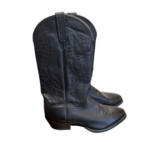 Stivali da cowboy da uomo Nocona Imperial NB2005 in pelle nera 8,5 made in Mexico vintage - Foto 1 di 19