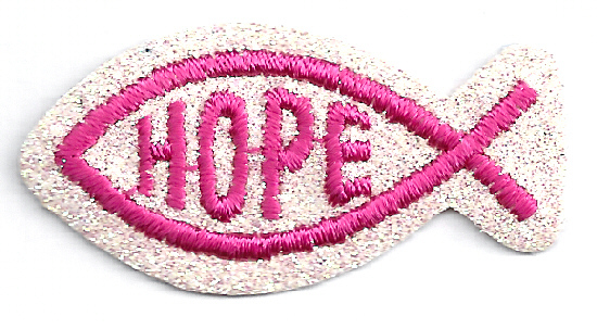 SHIMMERY PINK HOPE CHRISTIAN FISH ~ IRON ON PATCH | eBay