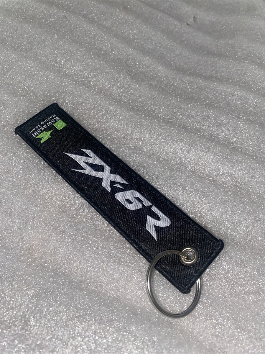 KAWASAKI RACING TEAM/ ZX-6R DOUBLE SIDE Embroidered Keychain KAWASAKI RACING TEAM/ ZX-6R DOUBLE SIDE Embroidered Keychain