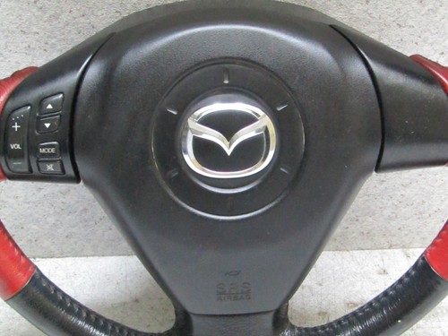 2003 2008 JDM MAZDA RX8 SE3P RED BLACK LEATHER STEERING WHEEL RARE ITEM OEM - Picture 3 of 12