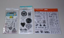Wedding Themed Clear Stamp Lot - Fiskars, Hampton Art