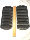 Vintage PAIR Lodge Cast Iron 7 Ear Corn Stick Pans- Cleaned & Seasoned