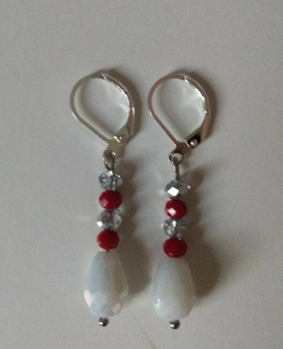 Orecchini Lunghi Clip On Goccia – Smalto Rosso E Oro – Gioielli Donna Fashion