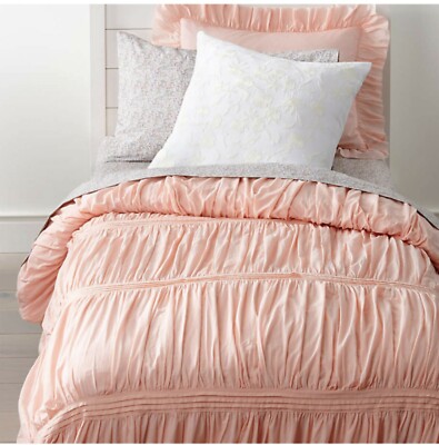 crate And Kids full/queen Pink Duvet Cover 100% Cotton Modern Chic NWT