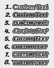  Custom Personalised Text Vinyl Decal  2x Outlined Stickers Name Car Bike Window