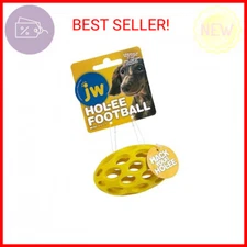 JW Pet Hol-ee Football Dog Toy Puzzle Ball, Natural Rubber, Mini (5.25 Inch Leng