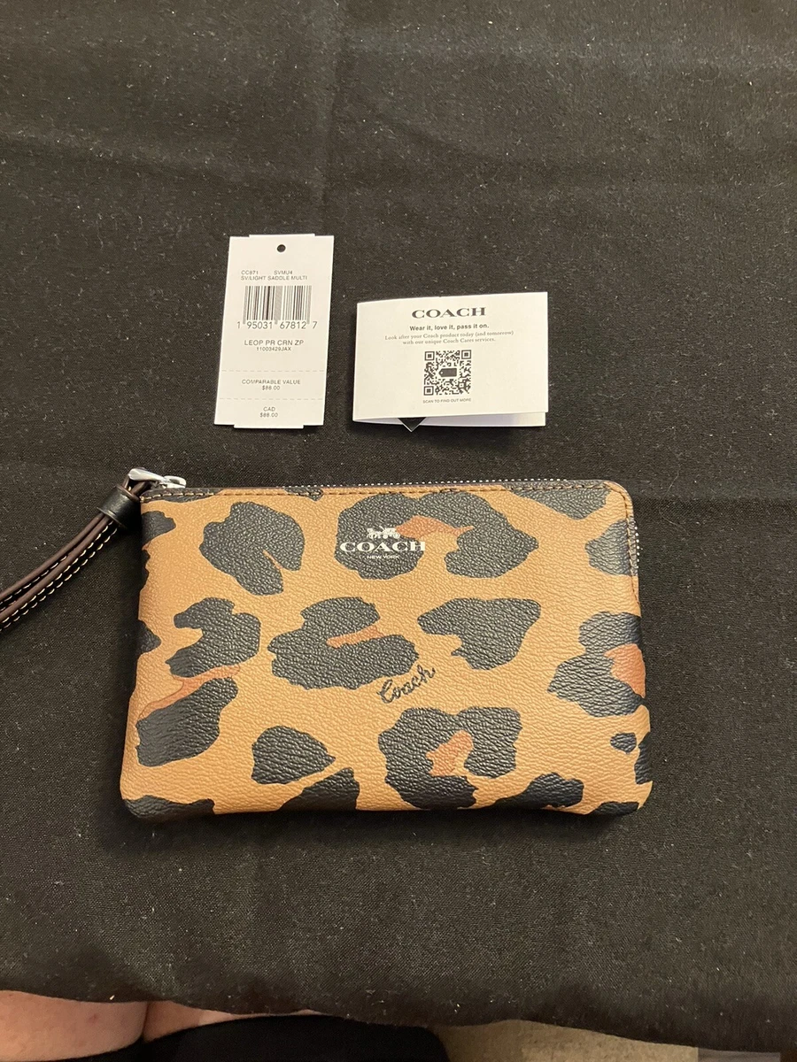 Coach leopard print wristlet Clearance